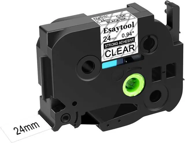 Main image of 20 X Compatible with P-Touch TZe-S151 AZE-S151 TZ-S151 Black on Clear 24mm 0.94'' Extra Strength Adhesive Laminated Tape Replacement for Ptouch PT-D600 PT-E500 PT-H500 Label Maker
