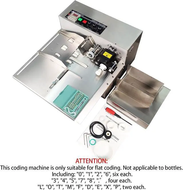 Alt view image 2 of 7 - MY-380F Solid-Ink Coding Machine, 110V Widened Auto Ink Wheel Continuous Coding Machine, Stainless Steel Quick Drying Ink Printer for Flat Printing