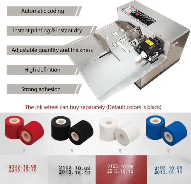 Alt view image 6 of 7 - MY-380F Solid-Ink Coding Machine, 110V Widened Auto Ink Wheel Continuous Coding Machine, Stainless Steel Quick Drying Ink Printer for Flat Printing