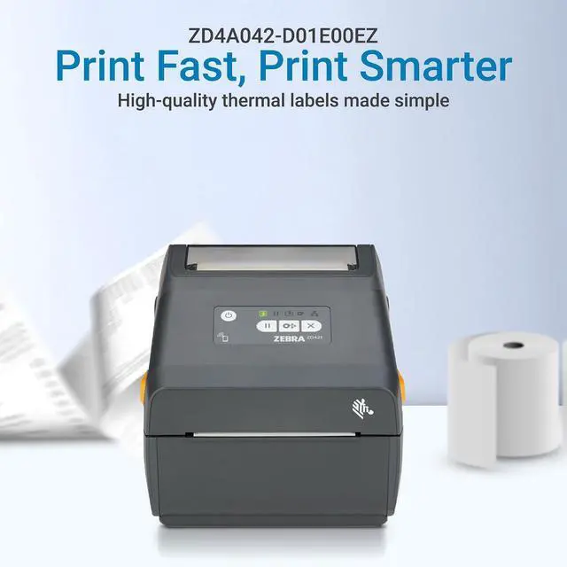 Alt view image 3 of 7 - ZD421 Direct Thermal Desktop Printer 203 DPI 4-Inch Ethernet USB Shipping Label Printer No Cartridge Required Desktop Barcode Printer ZD4A042-D01E00EZ
