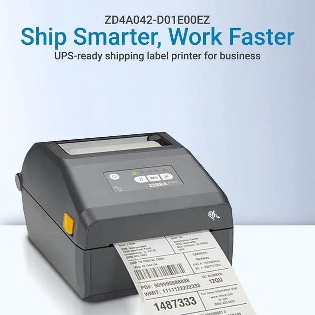 Alt view image 4 of 7 - ZD421 Direct Thermal Desktop Printer 203 DPI 4-Inch Ethernet USB Shipping Label Printer No Cartridge Required Desktop Barcode Printer ZD4A042-D01E00EZ