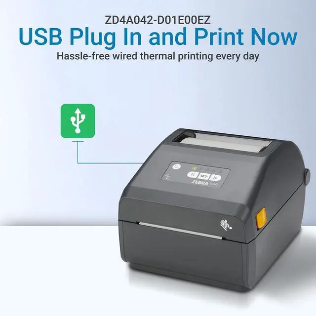 Alt view image 5 of 7 - ZD421 Direct Thermal Desktop Printer 203 DPI 4-Inch Ethernet USB Shipping Label Printer No Cartridge Required Desktop Barcode Printer ZD4A042-D01E00EZ