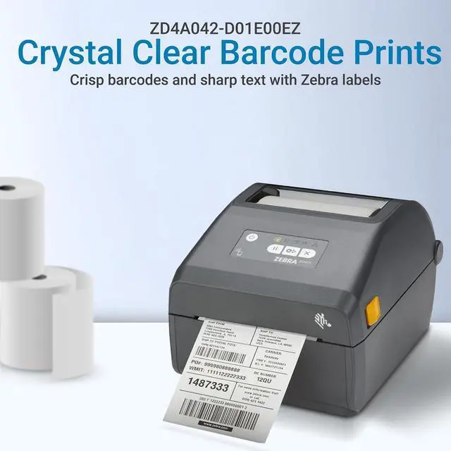 Alt view image 6 of 7 - ZD421 Direct Thermal Desktop Printer 203 DPI 4-Inch Ethernet USB Shipping Label Printer No Cartridge Required Desktop Barcode Printer ZD4A042-D01E00EZ