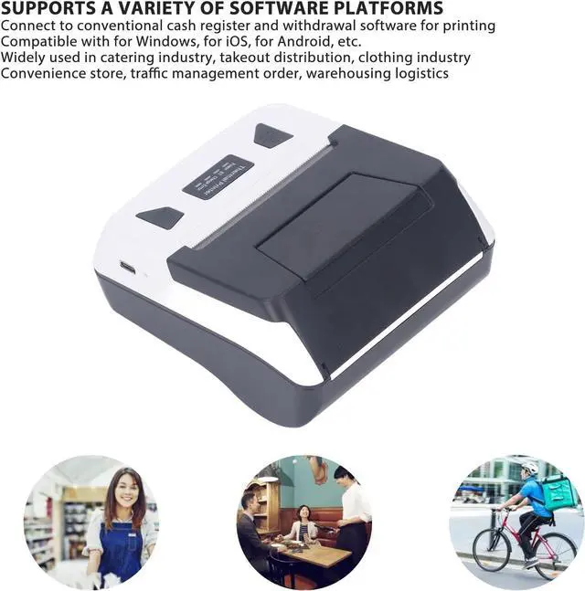 Alt view image 4 of 7 - flexman Bluetooth Thermal Printer, 80mm Portable Receipt Ticket Bill POS Printing Machine Compatible with Windows iOS Android for Catering Industry Takeout Distribution