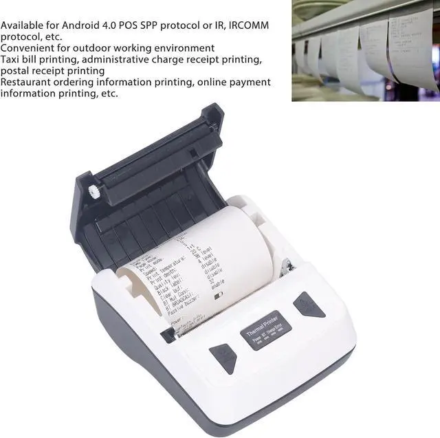 Alt view image 7 of 7 - flexman Bluetooth Thermal Printer, 80mm Portable Receipt Ticket Bill POS Printing Machine Compatible with Windows iOS Android for Catering Industry Takeout Distribution