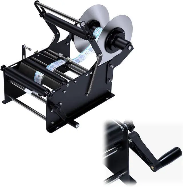 Alt view image 7 of 7 - Manual Bottle Labeling Machine with Handle Label Applicator Machine 15-30pcs/min Sticker Label Applicate Machines Adjustable Round Bottle Labeler for Bottles Diameter 0.6-4.72 in