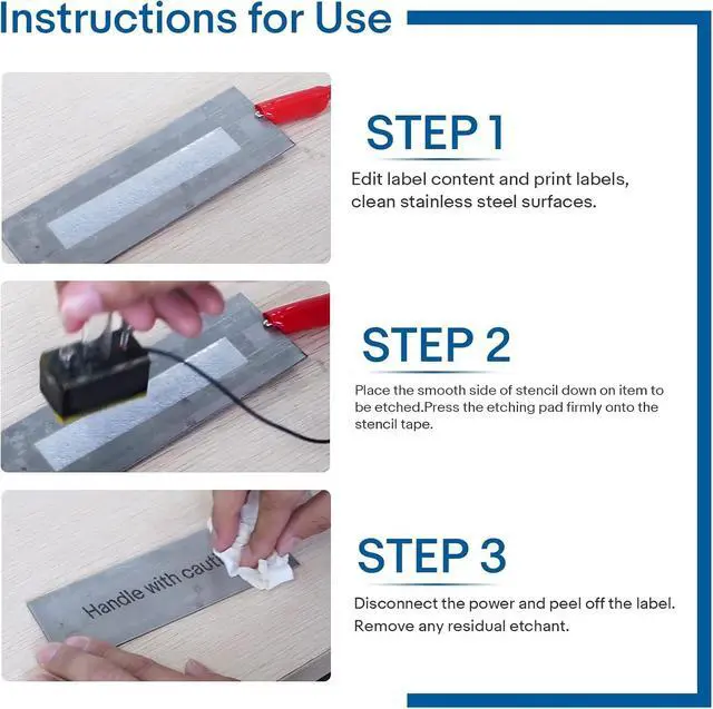 Alt view image 5 of 7 - Cruxer 5 Pack Replacement for P-Touch STe-141 ST141 ST-141 STe141 Electro-Chemical Etching Label Stencil Metal Tape 18mm 0.7 3/4" for Ptouch PT-D400 D450 E500 D600 H300 E300 P710BT 2600 2610 Makers