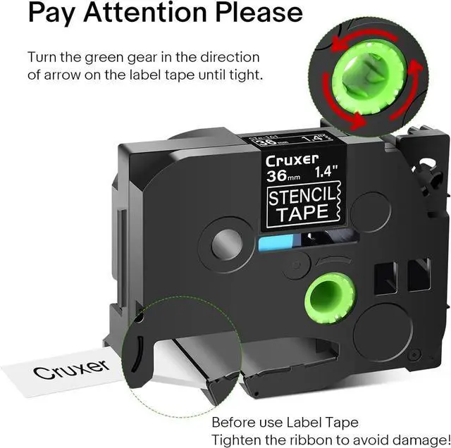 Alt view image 7 of 7 - Cruxer 8 Pack Replacement for P-Touch STe-161 ST161 ST-161 STe161 Electro-Chemical Etching Label Stencil Metal Tape 36mm 1.4" for Ptouch PT530 550 3600 9200pc 9200dx 9400 9500pc 9600 9700PC Makers