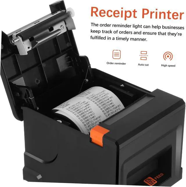 Alt view image 5 of 7 - Thermal Receipt Printer Auto Cutter Portable Label Printer for Small Business and Supermarkets USB Ethernet Support for