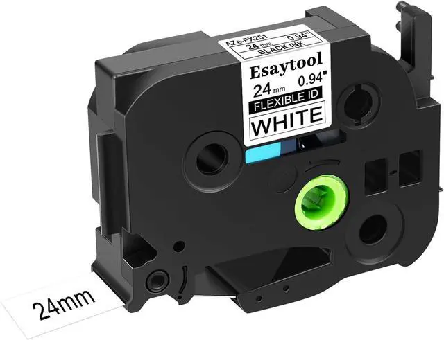 Main image of 20 X Compatible with P-Touch TZe-FX251 AZE-FX251 TZ-FX251 Black on White 24mm 0.94'' Flexible ID Wire Cable Label Tape Replacement for Ptouch PT-D600 PT-E500 PT-H500 PT-P710BT Label Maker