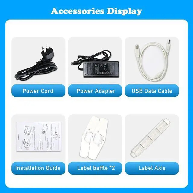 Alt view image 6 of 7 - Thermal Label Printer 300DPI, Fits 20-108mm Direct Thermal Label Paper(Size:Bluetooth)