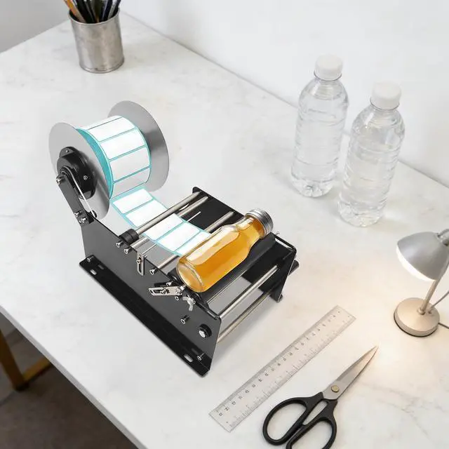 Alt view image 3 of 7 - Semi Automatic Round Bottle Labeling Machine, MT-30 Manual Labeling Machine Adjustable for 0.79-4.72 inch Diameter with Cartridge for Vial Light Small Bottles Effortless Labeling