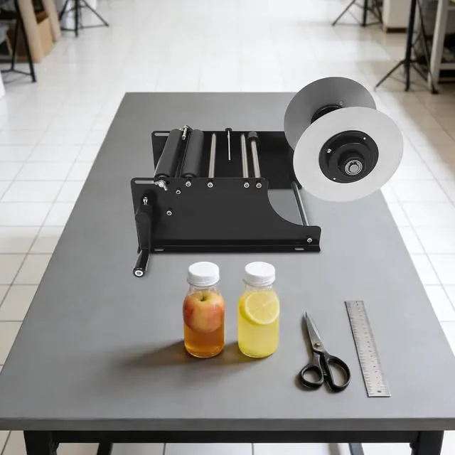 Alt view image 2 of 7 - Semi Automatic Round Bottle Labeling Machine, MT-30 Manual Labeling Machine Adjustable for 0.79-4.72 inch Diameter with Cartridge for Vial Light Small Bottles Effortless Labeling