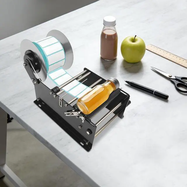 Alt view image 5 of 7 - Semi Automatic Round Bottle Labeling Machine, MT-30 Manual Labeling Machine Adjustable for 0.79-4.72 inch Diameter with Cartridge for Vial Light Small Bottles Effortless Labeling