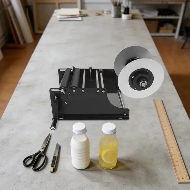 Alt view image 6 of 7 - Semi Automatic Round Bottle Labeling Machine, MT-30 Manual Labeling Machine Adjustable for 0.79-4.72 inch Diameter with Cartridge for Vial Light Small Bottles Effortless Labeling