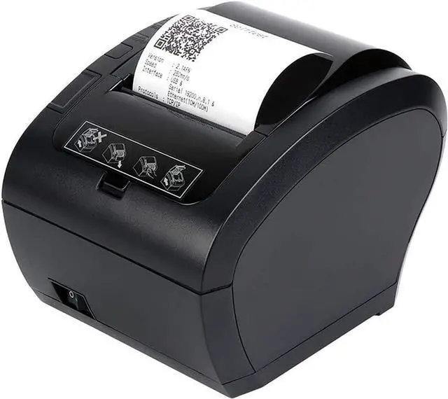 Main image of 80MM Thermal Receipt POS Printer Black Printer with Auto Cutter Bluetooth Ethernet USB Port Support Cash Drawer ESC/POS(306S USB LAN Port)