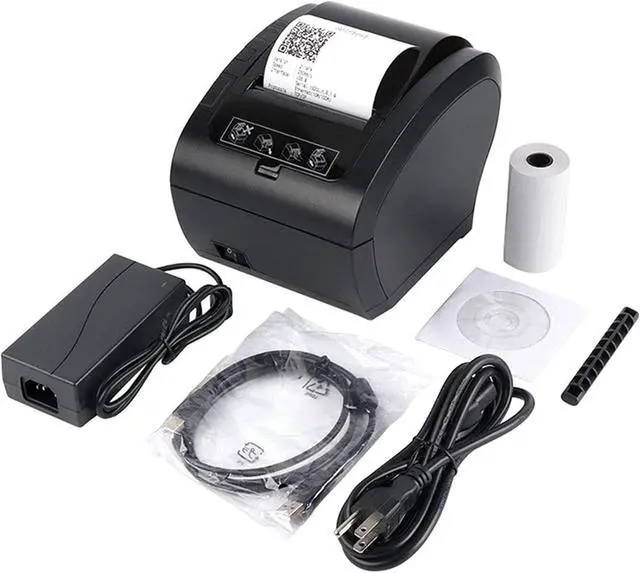 Alt view image 6 of 6 - 80MM Thermal Receipt POS Printer Black Printer with Auto Cutter Bluetooth Ethernet USB Port Support Cash Drawer ESC/POS(306S USB LAN Port)