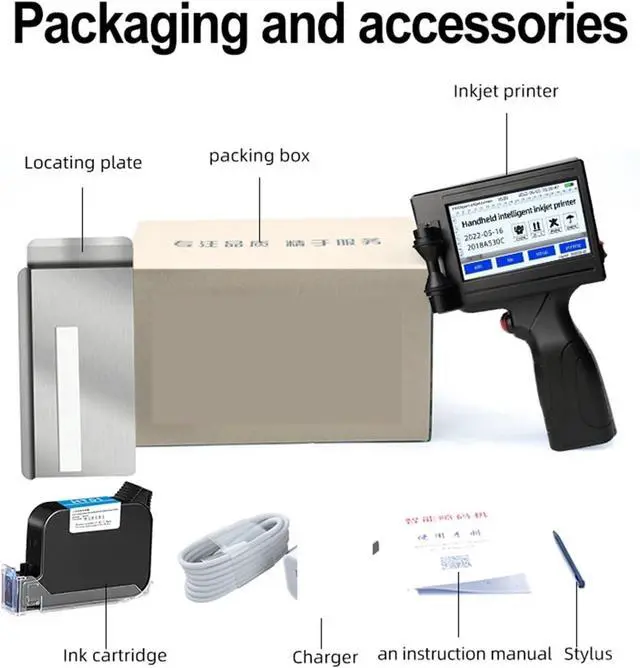 Alt view image 6 of 6 - Label Printer, Portable Inkjet Printer Production Date Batch Number Code Coding Suitable for Carton Plastic Bag Outer Packaging