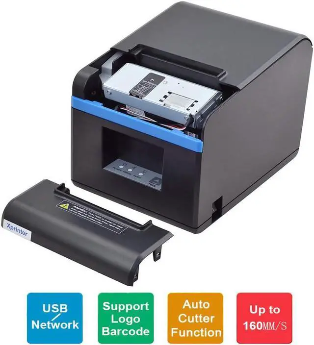 Alt view image 2 of 6 - 80mm Thermal Receipt Printer POS Printer USB Bluetooth Ethernet Port with Auto Cutter(306 USB RS232 Port)
