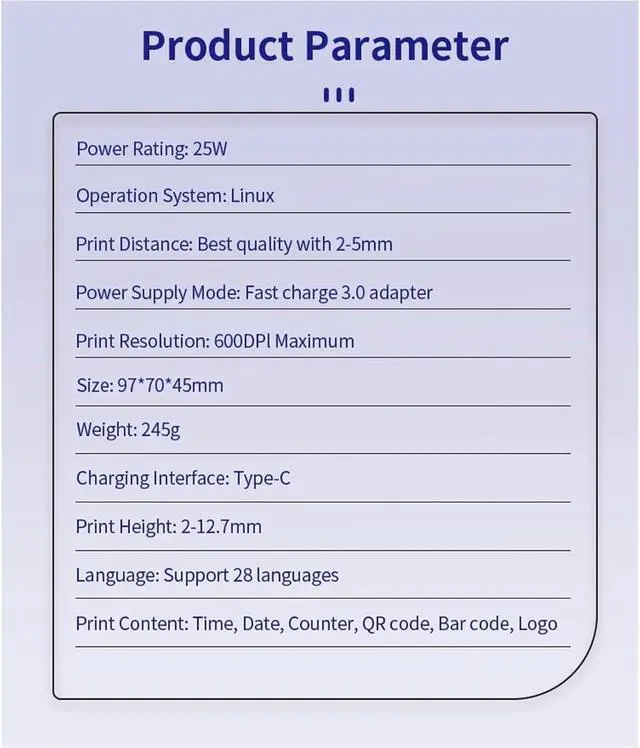 Alt view image 7 of 7 - 12.7mm Mini Portable Handheld Inkjet Printer for QR Barcode Text Image Logo Expire Date Label(Without Ink,US)