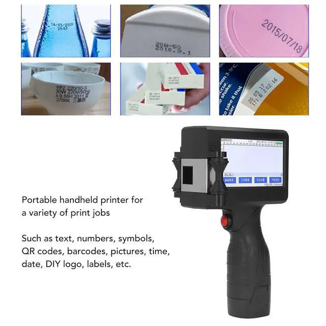 Alt view image 4 of 7 - Hilitand Handheld Inkjet Printer, Quick Drying Portable Handheld Inkjet Printer with LED for Barcode Label, 3D Printer Platforms