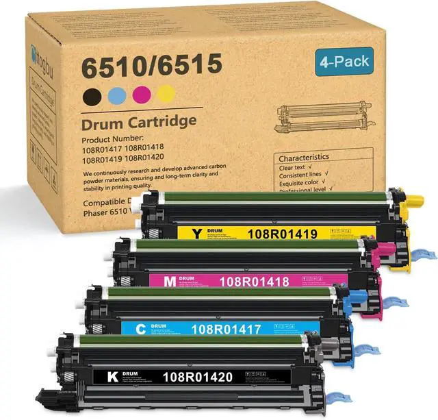 Main image of Phaser 6510 Drum / Workcentre 6515 Drum - 4 Pack 6510/6515 Drum Unit (BK/C/M/Y) 108R01417 108R01418 108R01419 108R01420 Drum Cartridge Replacement for Xerox Phaser 6510 Workcentre 6510 Printer