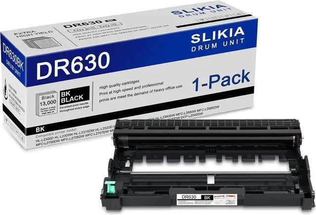 Main image of 1-Pack Black DR630 Drum Unit: Compatible DR630 DR-630 Replacement for Brother HL-L2300D L2305W L2320D L2340DW MFC-L2740DW L2680W L2700DW L2705DW L2720DW DCP-L2520DW L2540DW Printer