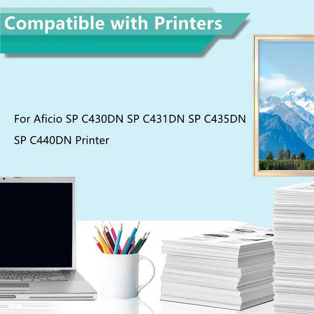 Alt view image 2 of 7 - SP C430 Drum Unit Replacement for 407018 407019 Drum Cartridge Compatible for Ricoh Aficio SP C430DN SP C431DN SP C435DN SP C440DN Printer, High-Yield 50,000 Pages with Chip Black-1 Pack
