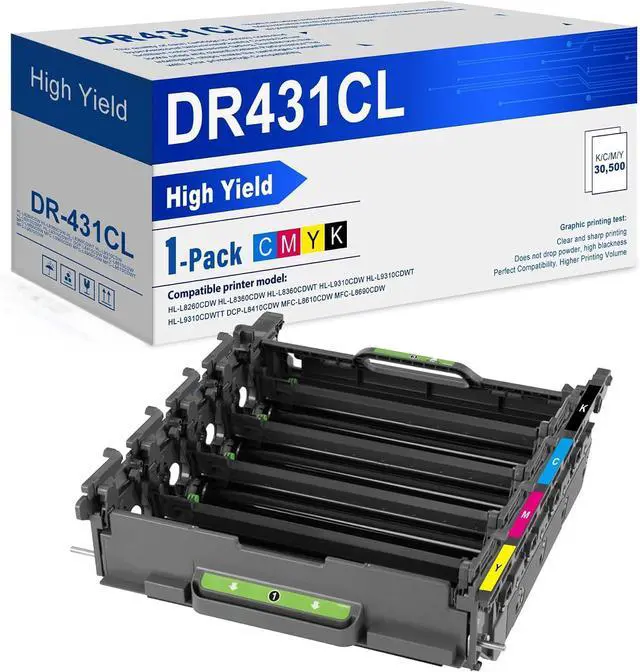 Main image of DR431 DR431CL Drum Unit 1-Pack Replacement for Brother DR-431CL Drum Unit MFC-L8900CDW HL-L8360CDW HL-L8260CDW MFC-L8610CDW Printer, 30000 Page Yield(Not Toner)