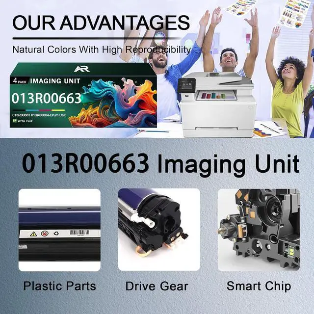 Alt view image 4 of 7 - 550 560 Imaging Unit Compatible for Xerox 550 560 013R00664 Cyan Drum Units Work for Xerox Color 550 560 570 C60 C70 Printer
