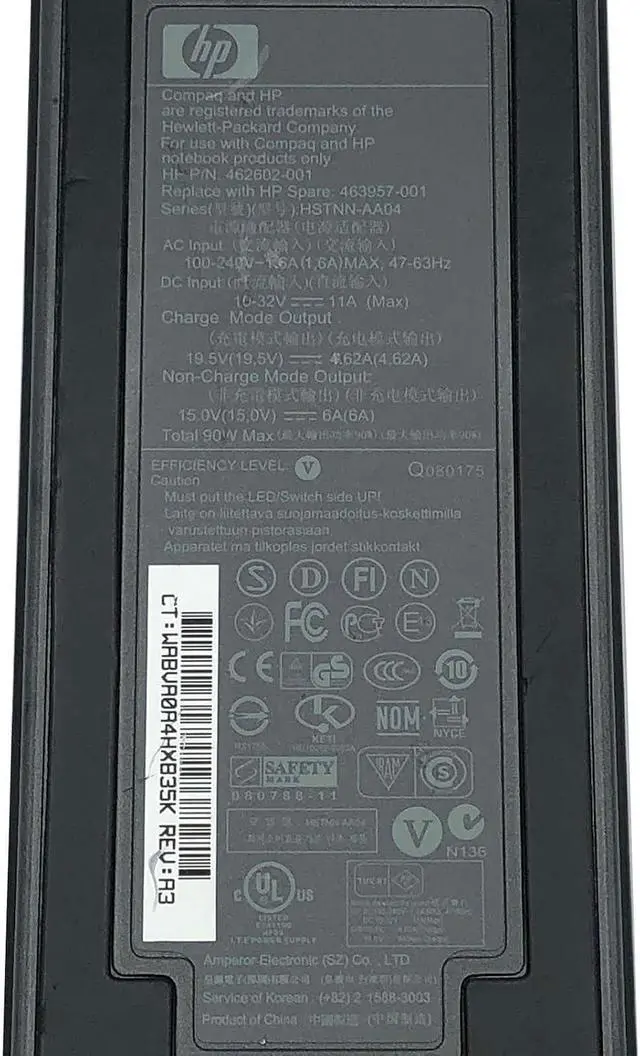 Alt view image 2 of 7 - Genuine 90W HP Air Smart Adapter 19.5V 4.62A 462602-001 HSTNN-AA04 OEM Charger 7.4x5.0 mm Power Supply Cord
