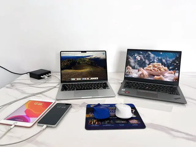 Alt view image 3 of 7 - USB C Charger 200W 203W(100W+65W+20W+18W) 4-Port Charging Station Type-C Power Adapter Compatible with MacBook Pro/Air Laptop Smartphone and More