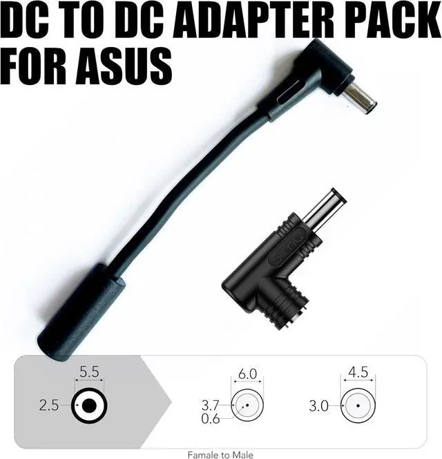 Alt view image 3 of 7 - SlimQ 240W GaN Charger Bundle for ASUS ROG Zephyrus G14 G16, Includes F240 Gaming Laptop Charger and ASUS Mini Port Adapter, Compact DC Power Adapter with 2 USB-C Ports for Travel and Office