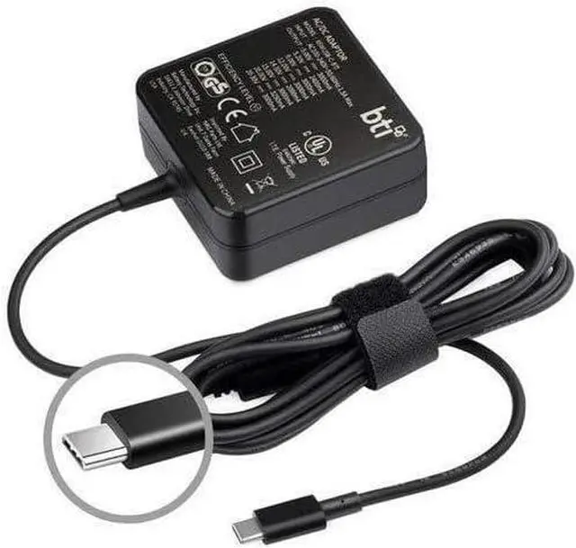 Main image of Battery Technology 1HE08UT#ABA-TI 45W Usb Type C Desktop Ac Adapter For HP, Black