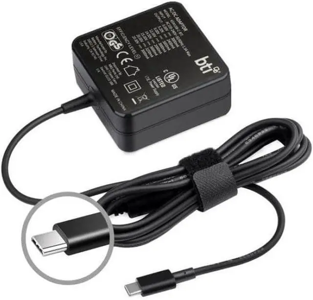Alt view image 2 of 3 - Battery Technology 1HE08UT#ABA-TI 45W Usb Type C Desktop Ac Adapter For HP, Black