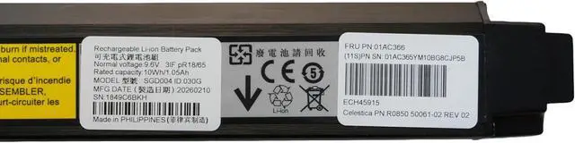 Alt view image 6 of 7 - 9.6V 10Wh 01AC365 01AC366 Laptop Battery Compatible with IBM Storwize V5000 V5010 V5030 Gen2