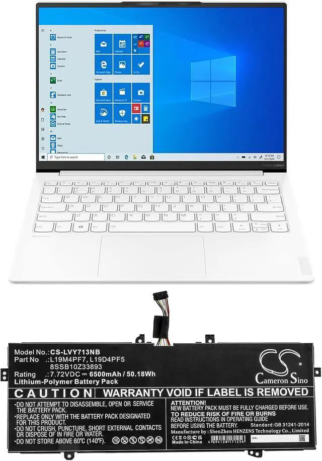 Alt view image 5 of 5 - AQQXING New Rechargeable Battery for Yoga 13S 2021, Yoga Slim 7-13ACN05, Yoga Slim 7-13ACN05(82CY), Yoga Slim 7i Carbon 13 ITL (6500mAh) 8SSB10Z33893, L19D4PF5, L19M4PF7