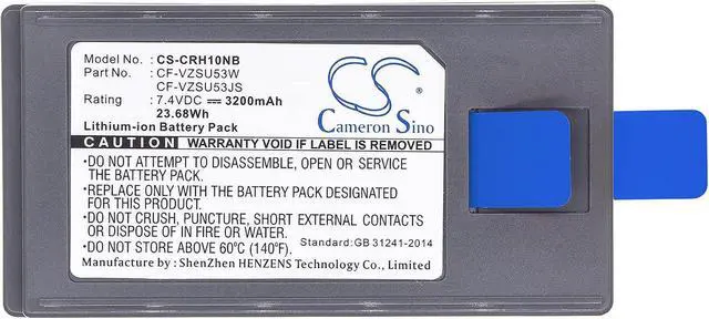 Alt view image 5 of 5 - Cameron Sino AQQXING New Rechargeable Battery for CF-H1, CF-U1, Toughbook CF-H1, Toughbook CF-U1 (3200mAh) CF-VZSU53AW, CF-VZSU53JS, CF-VZSU53W