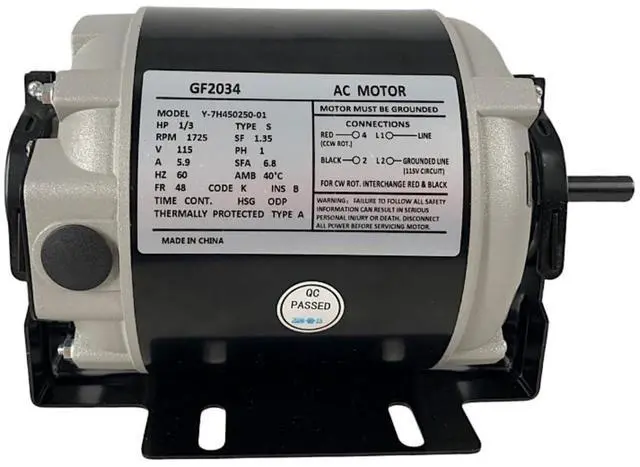Main image of GF2034 1/3 HP Belt Drive Motor Compatible with Packard 45013 Ao Smith/Century 316P169, Emerson 8100, GE BF4706, Universal 805, Baldor RSP2442, Carrier HC41DE114 1725RPM 48FR - 2 Year Warranty