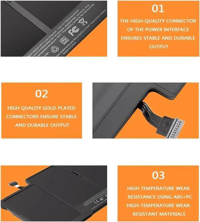 Alt view image 5 of 5 - A1496 A1405 Battery, Compatible with Apple MacBook Air 13.3" A1466 A1377 EMC2469/2632/2559 MC965LL/A MD231LL/A MD226LL/A