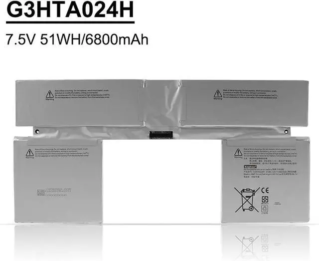 Alt view image 2 of 7 - G3HTA024H Laptop Battery,Compatible for Microsoft Surface Book 1,1703 1704 1705 13.5" Keyboard Base Battery G3HTA023H G3HTA021H 51WH(G3HTA024H Keyboard)