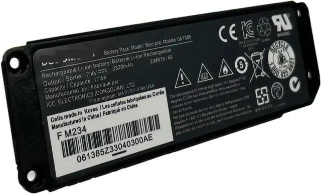 Main image of 2330mAh 061384 061386 061385 Laptop Battery Compatible with Bose SoundLink Mini 1 Bluetooth Speaker 2IMR19/66 7.4V 17Wh