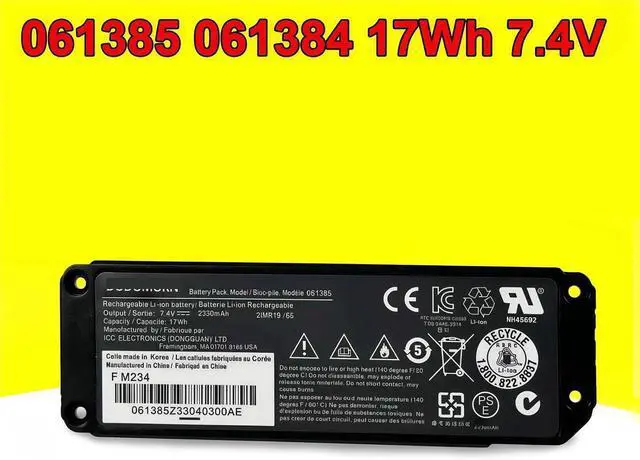Alt view image 2 of 6 - 2330mAh 061384 061386 061385 Laptop Battery Compatible with Bose SoundLink Mini 1 Bluetooth Speaker 2IMR19/66 7.4V 17Wh