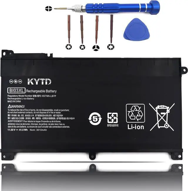 Main image of BI03XL Battery ON03XL 915486-855 for HP Pavilion X360 13-U m3-u101dx m3-u103dx m3-u105,u001dx 13-u157cl Stream 14-AX 14-ax010nr,wm 14-ax020,030wm 14-ax020nr 844203-850 844203-855 41.5WH 11.55V