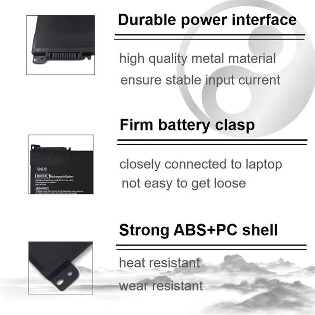 Alt view image 5 of 7 - BI03XL Battery ON03XL 915486-855 for HP Pavilion X360 13-U m3-u101dx m3-u103dx m3-u105,u001dx 13-u157cl Stream 14-AX 14-ax010nr,wm 14-ax020,030wm 14-ax020nr 844203-850 844203-855 41.5WH 11.55V