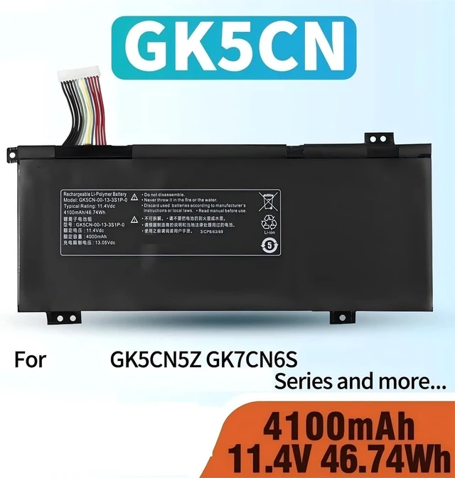 Alt view image 2 of 7 - GK5CN-00-13-3S1P-0 Laptop Battery,Compatible for Mechrevo X8Ti X8Ti Plus Z2 Z2,Compatible for Air Machenike F177-B T90