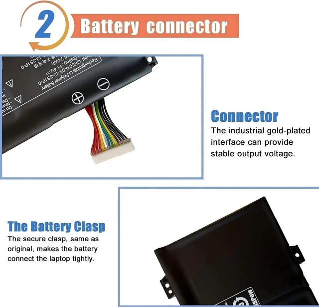 Alt view image 6 of 7 - GK5CN-00-13-3S1P-0 Laptop Battery,Compatible for Mechrevo X8Ti X8Ti Plus Z2 Z2,Compatible for Air Machenike F177-B T90