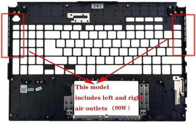 Alt view image 3 of 4 - Replacement for ASUS TUF Dash 15 FX517 FX517Z FX517ZC FX517ZE FX517ZM FX517ZR FA517 Laptop Palmrest Case Upper Dual Air Outlet 90W