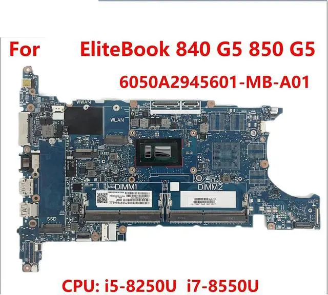 Alt view image 2 of 6 - Laptop Motherboard with CPU I5 I7 UMA 6050A2945601-MB-A01 Mainboard Compatible for HP EliteBook 840 G5 850 G5 Repair Parts(I7-8550U or i7-8650U)
