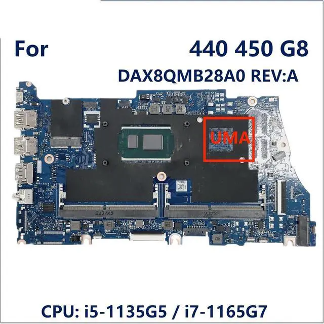 Alt view image 2 of 6 - DAX8QMB28A0 Mainboard Compatible for HP Probook 440 450 G8 Laptop Motherboard CPU I5 I7 UMA Maintenance Parts(I5-1135G7 CPU)